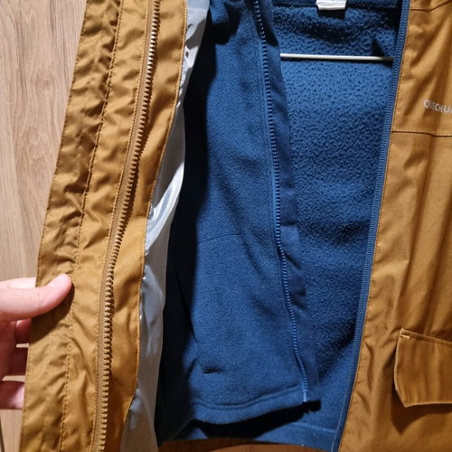 Quechua kids brown 3-in-1 jacket used, 123-130cm