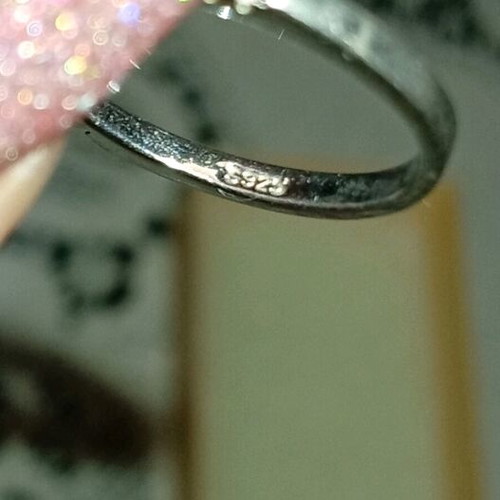 Silver solitaire ring 925, delicate design