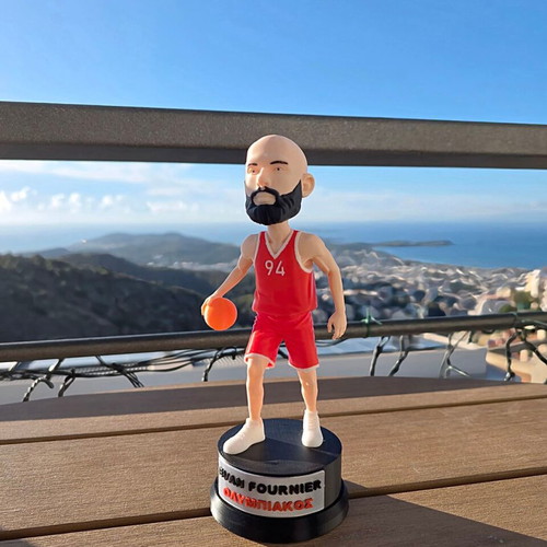 Evan Fournier 3D printed basketball figure with base