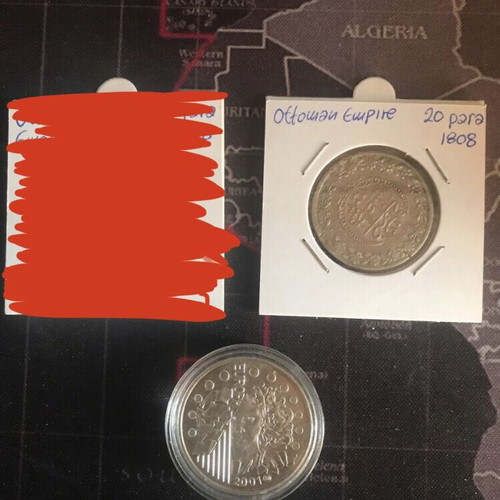 Silver coins, French commemorative and Turkish
