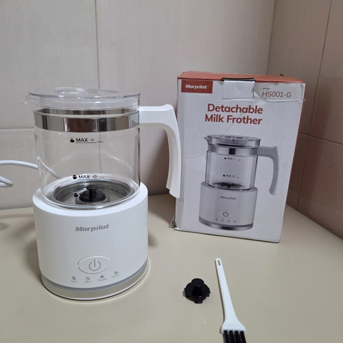 Morpilot HS001-G electric milk frother 4-in-1 with glass jug