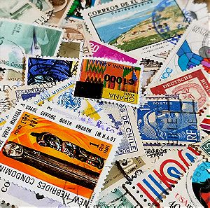 100 + γραμματόσημα από όλο τον κόσμο