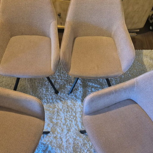 Dining chairs used, pack of 4, pink fabric