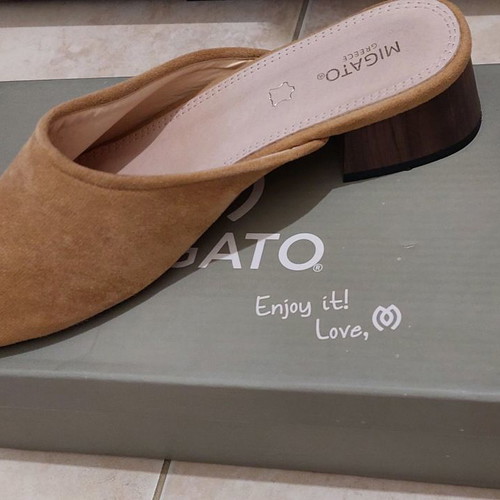 Migato mule beige suede like new, leather, size 38