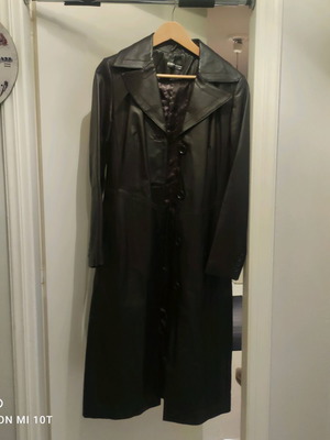 Παλτό δερμάτινο μακρύ σε στενή γραμμή BSB σαν καινούργιο καφέ μέγεθος M