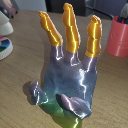 Demon Hand Controller Stand like new, multicolor silk PLA 3D print