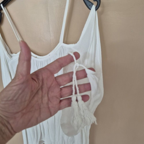 Off Shoulder Blouse used, cream, cotton, size XL