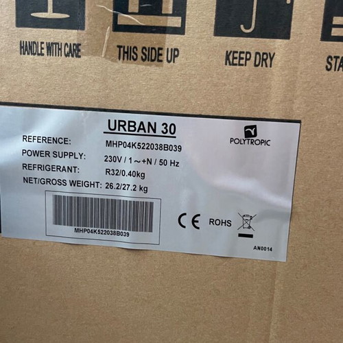Polytropic URBAN 30 heat pump new for small pools up to 25m3