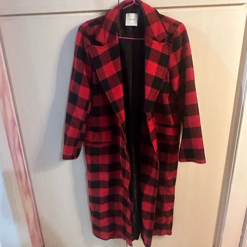 Lumina Checked Long Coat New Size M
