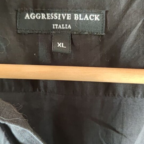 Aggressive black transparent men's summer dress shirt L/XL