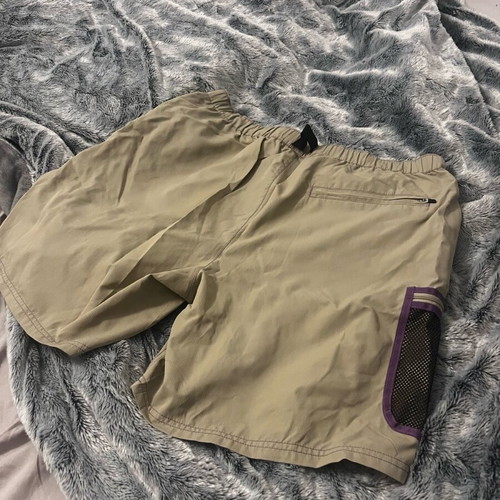 Huf Swim short running like new, size M-L, beige and purple