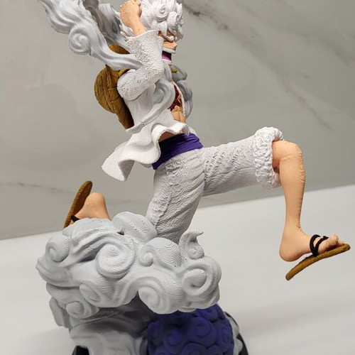 3D Luffy Gear 5 figure with lighted moon, handmade