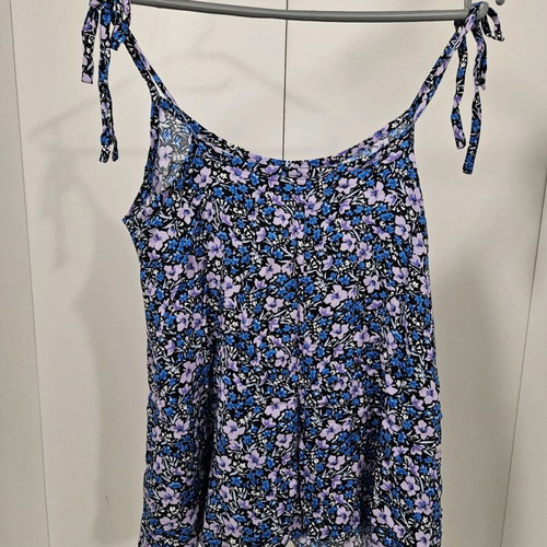 Flower summer tank καινούργιο, μπλε, μέγεθος M