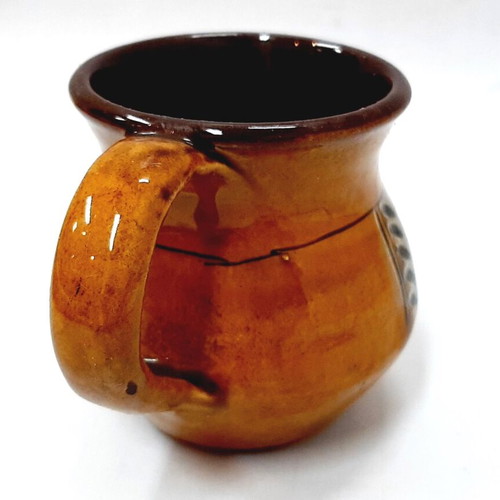 Small glazed ceramic pot handpainted, like new, Bulgaria