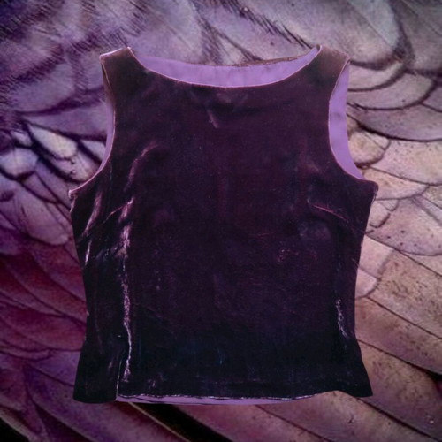 Liz Claiborne Sleeveless Velvet Top Purple/Burgundy Size M Like New