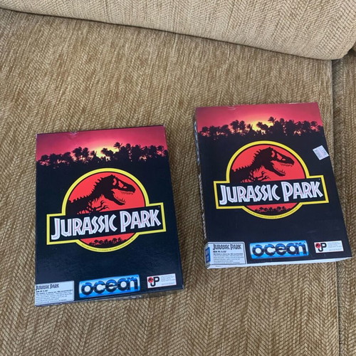Jurassic Park PC IBM game used, collectible big box edition