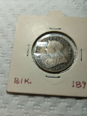 Silver 925 Collectible Coin Moon Great Britain 1898 used, good condition