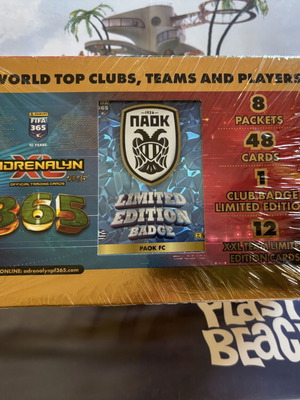 Panini FIFA 365 2025 Adrenalyn XL Paok box with limited edition cards