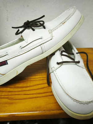 Sea & City boat shoes like new, white leather, size 45