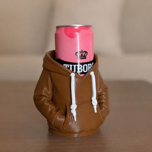 3D Printed Beer Can Holder in Hoodie Design new