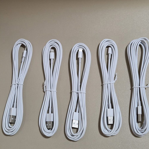 USB to Lightning cables, pack of 5, white for Apple devices