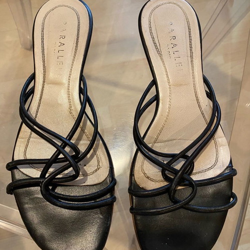 Mule skin leather flats like new, size 41, black