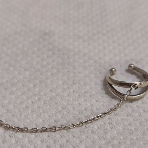 Earring new for one ear, silver