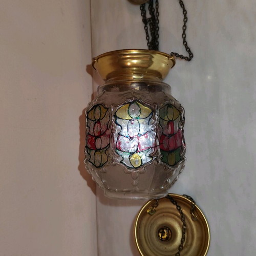 Hanging lamp new with mechanism and fusing glass