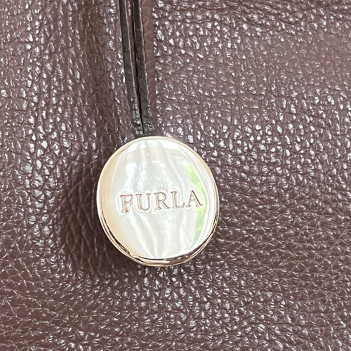 Furla shoulder bag leather brown and silver like new