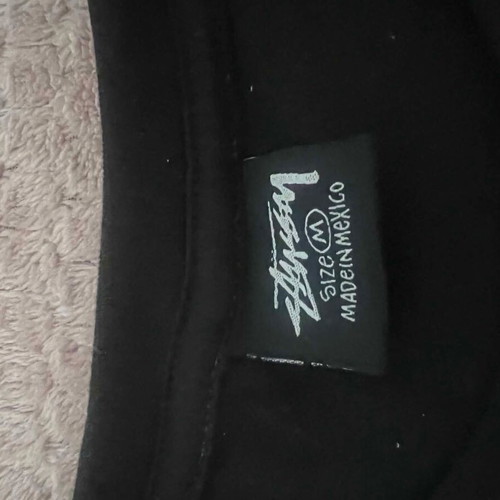 Stussy Fuzzy Dice T-Shirt, black with purple graphic