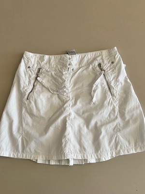 Sportmax Code white cotton mini skirt used, size IT 38
