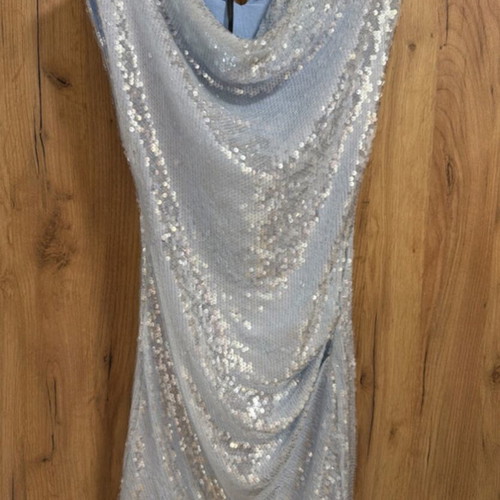 Lynne soft light blue dress with sequins