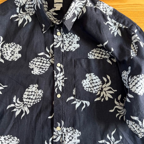 H&M men's linen shirt with pineapple print XXL