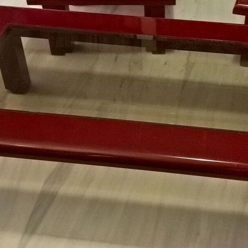 Coffee table used, lacquered solid MDF, red-chinese color