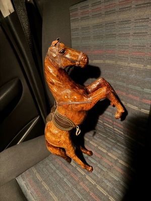 Leather horse used, vintage decoration