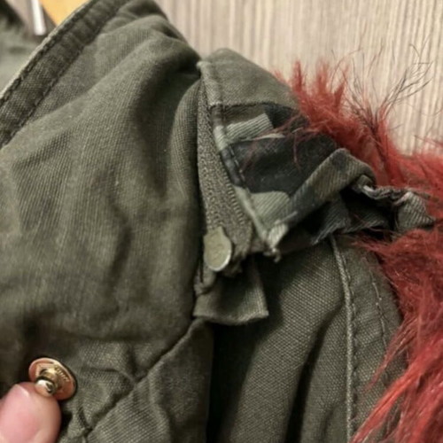 Silia D parka jacket with burgundy fur lining, XL
