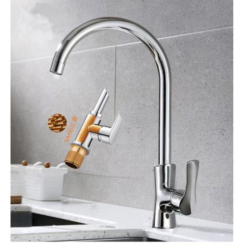 Kitchen faucet 734 copper in silver color, new