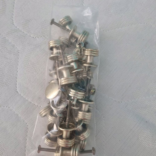 Knobs gold/brass matte finish, 27 pieces, like new