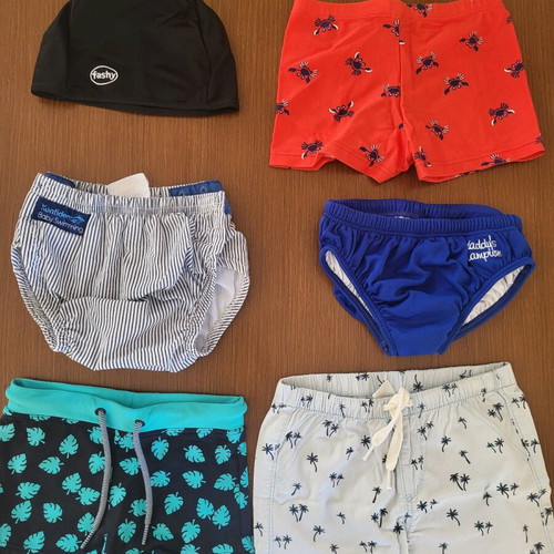 Swimwear set for 1-year-old boy like new with black cap