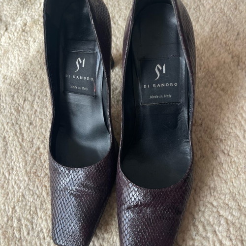 Di Sandro women's leather pumps used, vintage snake skin style