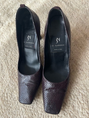 Di Sandro women's leather pumps used, vintage snake skin style