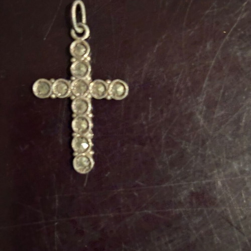 Cross pendant used with zircon silver, length 3cm