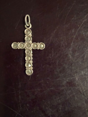 Cross pendant used with zircon silver, length 3cm