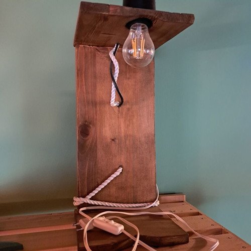Handmade wooden table lamp new