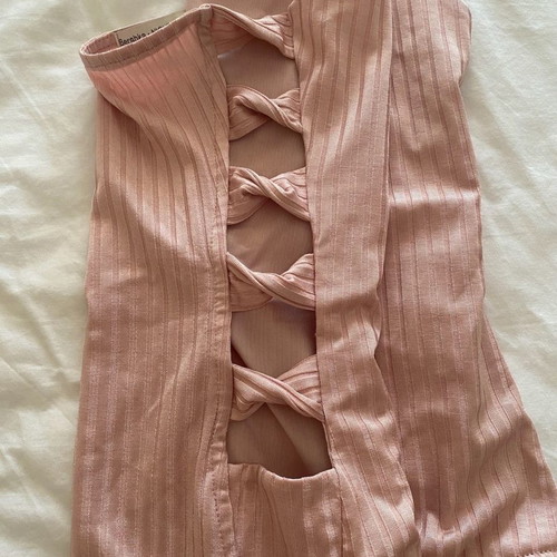 ZARA bodysuit used, size M, pink with cutouts