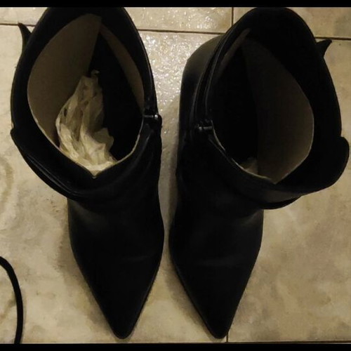 Sante black ankle boots with silver detail new, size 41