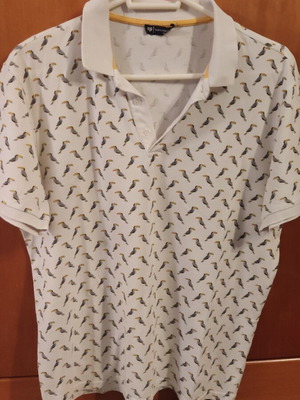 Men's short sleeve shirt like new, white and gray, size XL