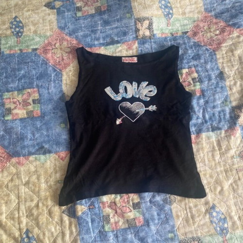 Black vintage Y2K 2000s tank top new, elastic fabric