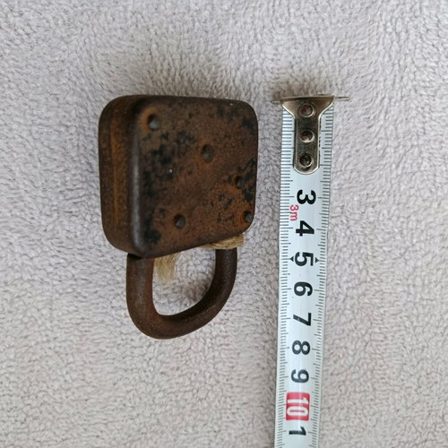 Padlock with key old, used