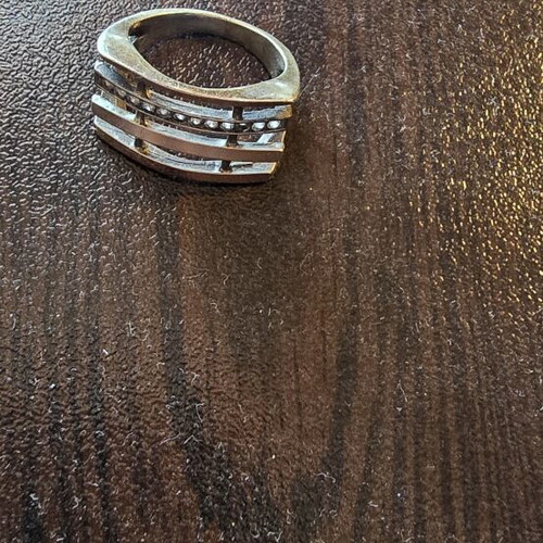 Women's silver ring with rose gold plating, size 18mm